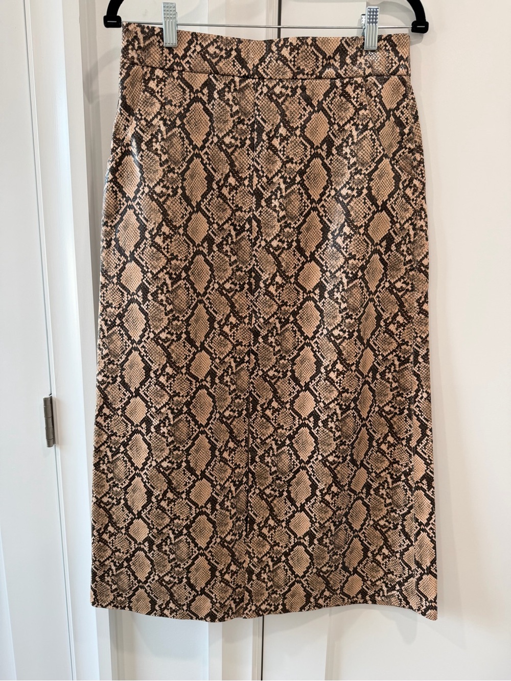 Zara Brown and Black Snake-Print Midi Skirt
